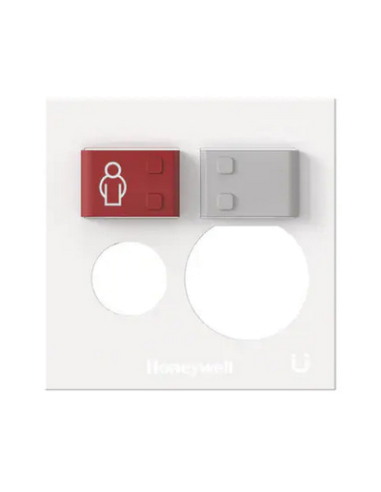 88885A3 Plaque de propreté pour unité de lit avec prise magnétique et DIN7, boutons rouge et gris