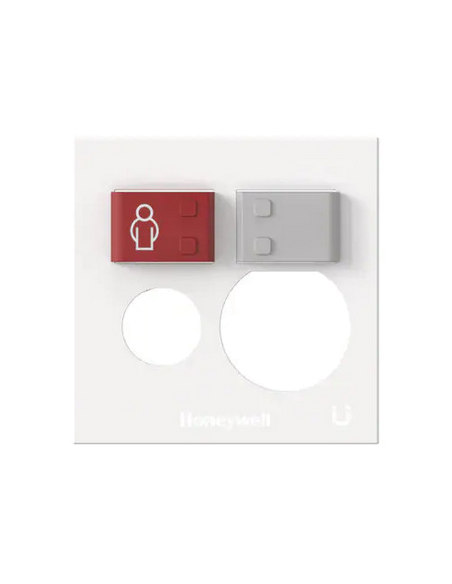 88885A3 Plaque de propreté pour unité de lit avec prise magnétique et DIN7, boutons rouge et gris