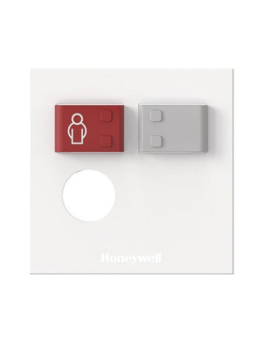 88885B3 Plaque de propreté pour unité de lit avec prise DIN7, boutons rouge et gris