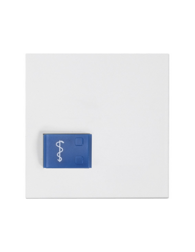 88881D3N Plaque de propreté bouton bleu + marquage med (modèle Systevo Call Ackermann)