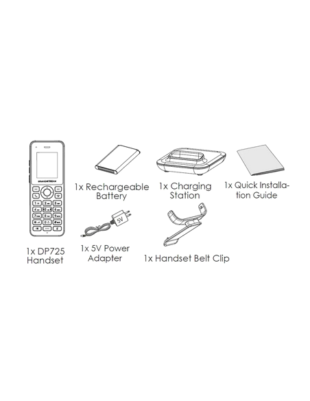 DP725 Téléphone DECT DP725 1500mAh 128x160 20 SIP