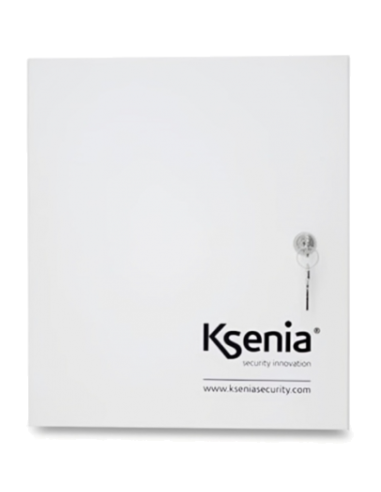 Boîtier métallique blanc Ksenia 255x295x85mm avec serrure latérale