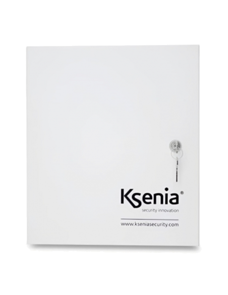 Boîtier métallique blanc Ksenia 255x295x85mm avec serrure latérale