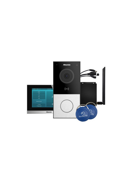 IDA-4G   PACK VILLA 4G CONNECTE E12S + UN MONITEUR 7' C313W, ALIM, 2 BADGES & APP. 5ANS