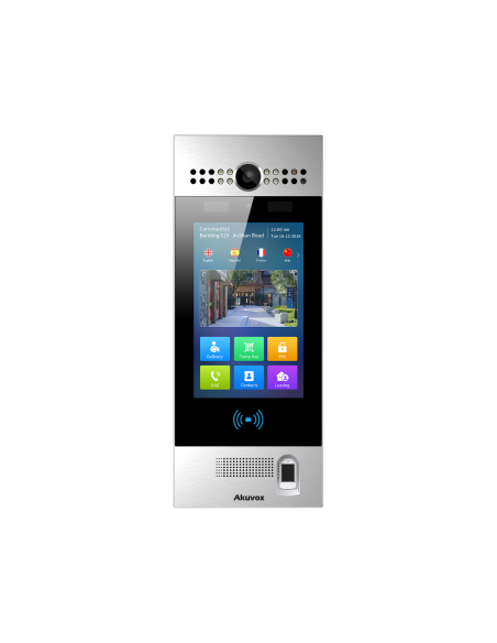 R29CT  VISIOPHONE IP 2MP BIOMETRIQUE TACT. 7'+BLE+RECO+CODE LECTEUR+QRCODE 2 RELAIS IK6