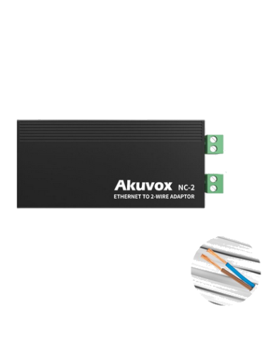 NC-2  CONVERTISSEUR D'UN RESEAU IP EN 2 FILS. ALIMENTE PAR DIN48-AKX OU NS-2.