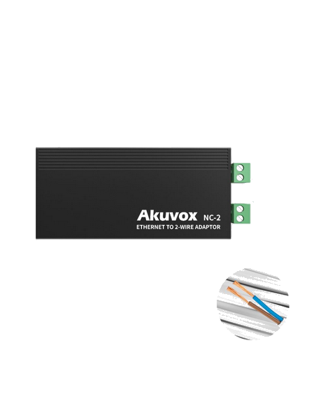 NC-2  CONVERTISSEUR D'UN RESEAU IP EN 2 FILS. ALIMENTE PAR DIN48-AKX OU NS-2.
