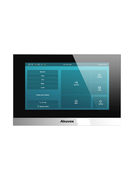C313W   MONITEUR INTERIEUR SIP AVEC ECRAN 7'' ET WIFI (VERSION LINUX), FAÇADE PLASTIQUE