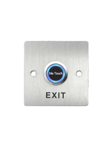 BP-E17-86  BOUTON DE SORTIE TACTILE "PORTE" AVEC LED SUR PLAQUE INOX 86
