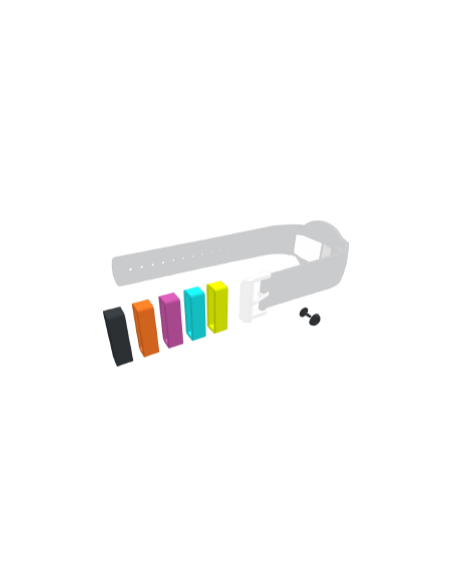 660425 Kit de 4 bagues couleurs + clip de verrouillage pour bracelet médaillon d'appel.