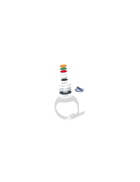 660422 Kit customisation médaillon d'appel incluant 4 bagues de couleurs + 6 boutons de couleurs différents