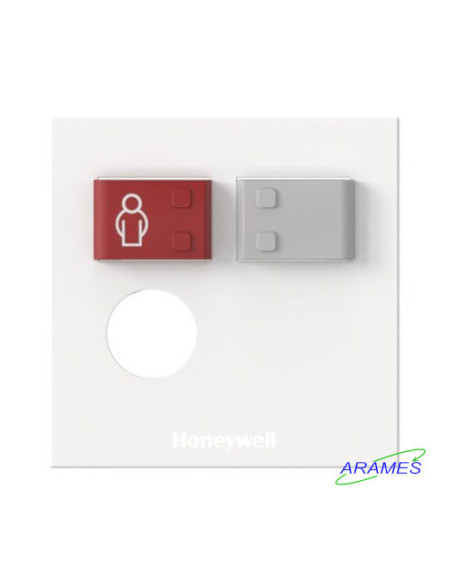 88885B3 - 73091B Plaque de propreté  boutons rouge et gris + Unité de lit Systevo, prise DIN7, boutons appel/annulation